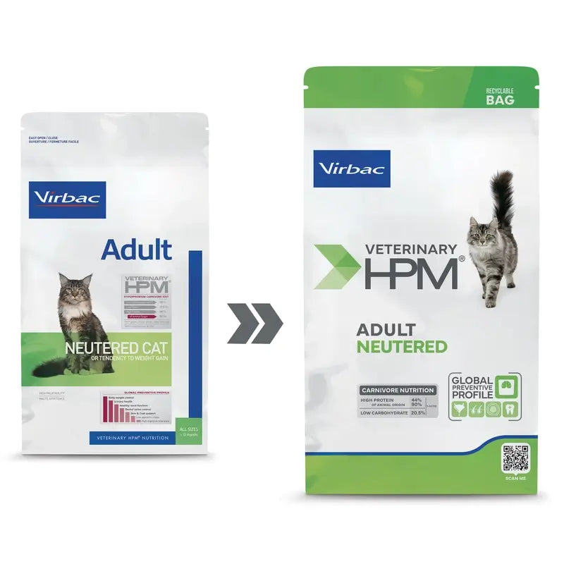 Virbac Hpm Sterilisiertes Katzenfutter für Erwachsene 3 kg, Katzenfutter