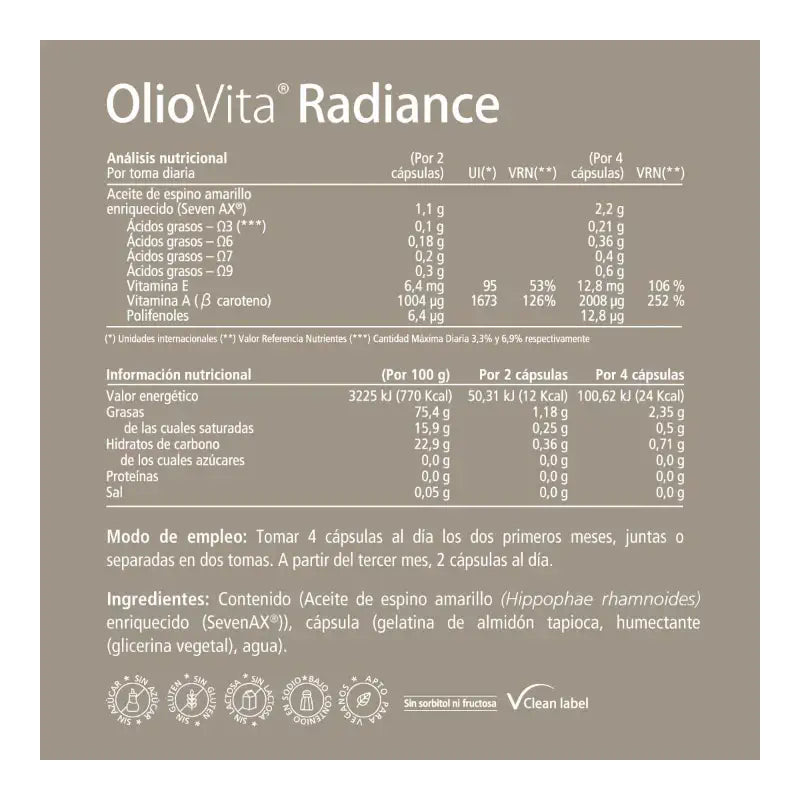 OlioVita Radiance 120 Kapseln – Mit Sanddorn