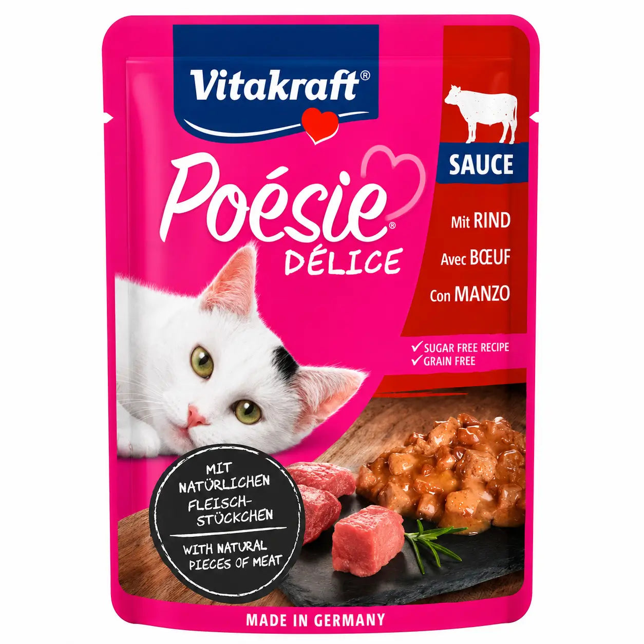 Vitakraft Poesie Delisauce Beutel – Kalbfleisch 23 × 85 g, 85 g