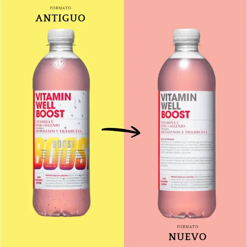 Vitamin Well Pack Boost Heidelbeere/Himbeere, 12 Stück x 500 ml