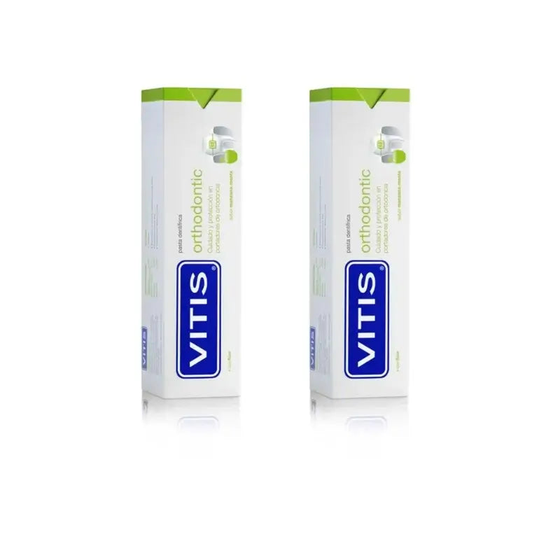 Vitis Orthodontic Toothpaste Apple Mint Flavour, 2X100 Ml