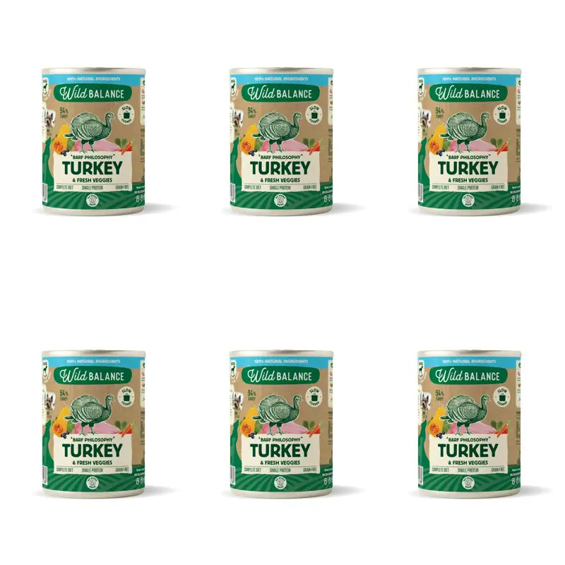 Wild Balance Philosophie Truthahn Barf für Hunde, 400g, 6er Pack