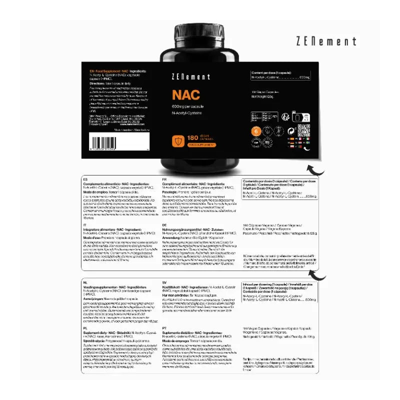 Zenement Nac 600 Mg, 180 vegane Kapseln