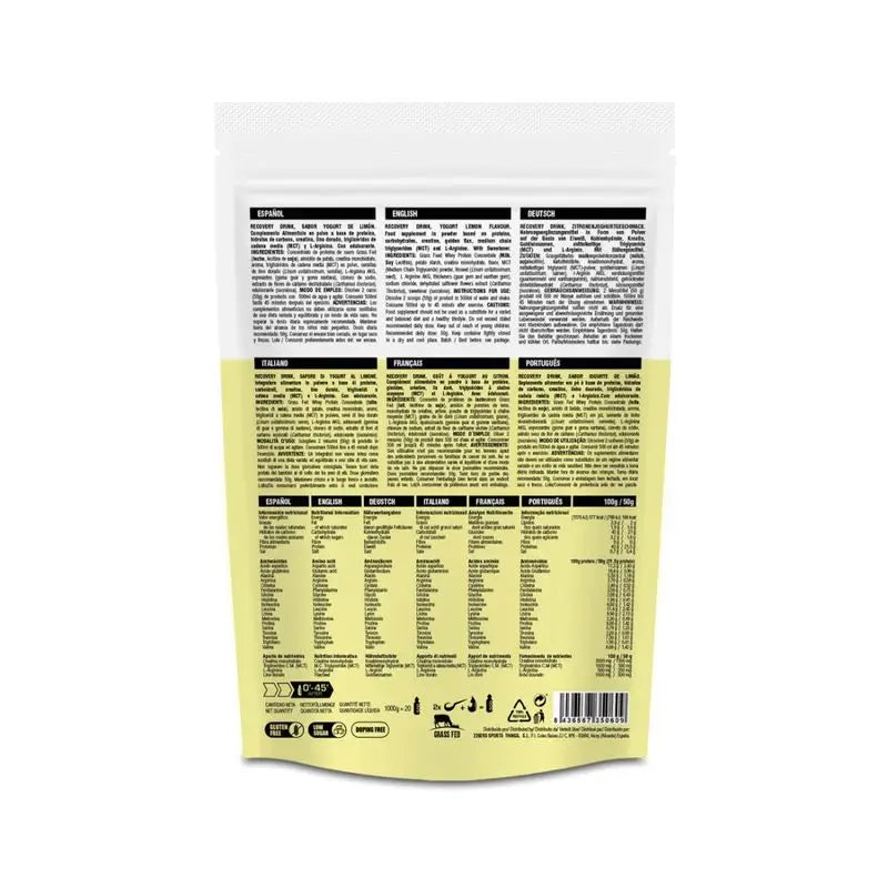 226Ers Recovery Drink Grasgefütterter Muskelrekuperator Joghurt Zitrone, 1000g