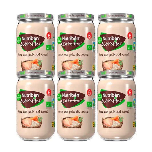 Nutriben Potito Öko-Reis mit Huhn vom Bauernhof 6x235g