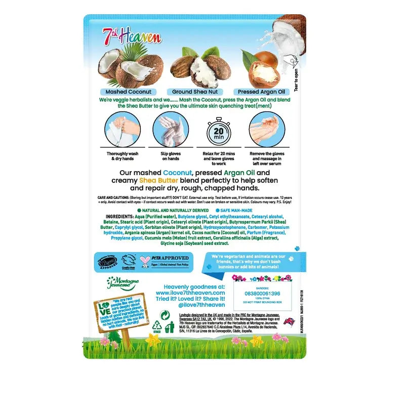 7 Heaven Coconut Moisturising Hand Mask , 1 Stück