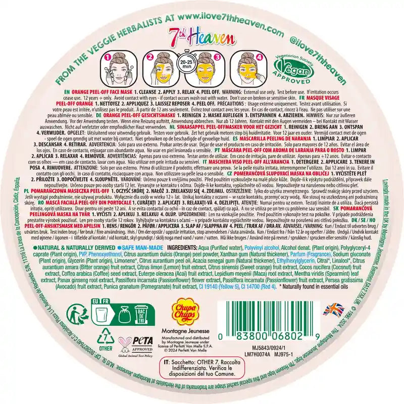 7 Heaven Chupa Chups Orange Peel-Off Maske