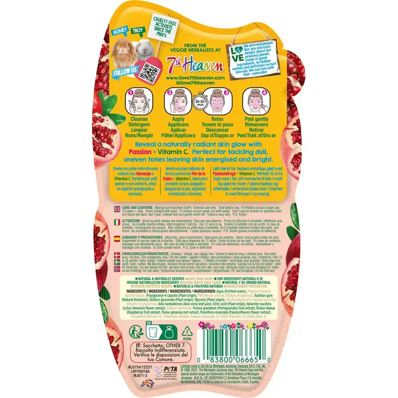 7 Heaven Passionsblume Peel-Off-Maske für mehr Ausstrahlung, 10 ml