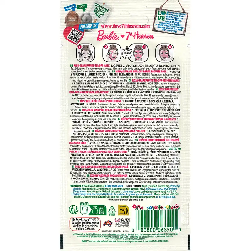 7 Heaven Peel-Off-Maske Rosa Grapefruit Barbie