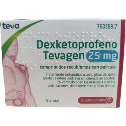 Tevagen Dexketoprofen 25 mg, 10 Filmtabletten