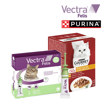 CEVA - VECTRA FELIS REGALO COMIDA HÚMEDA PURINA GOURMET ANTIPARASITARIOS (31 AGOSTO 2026)