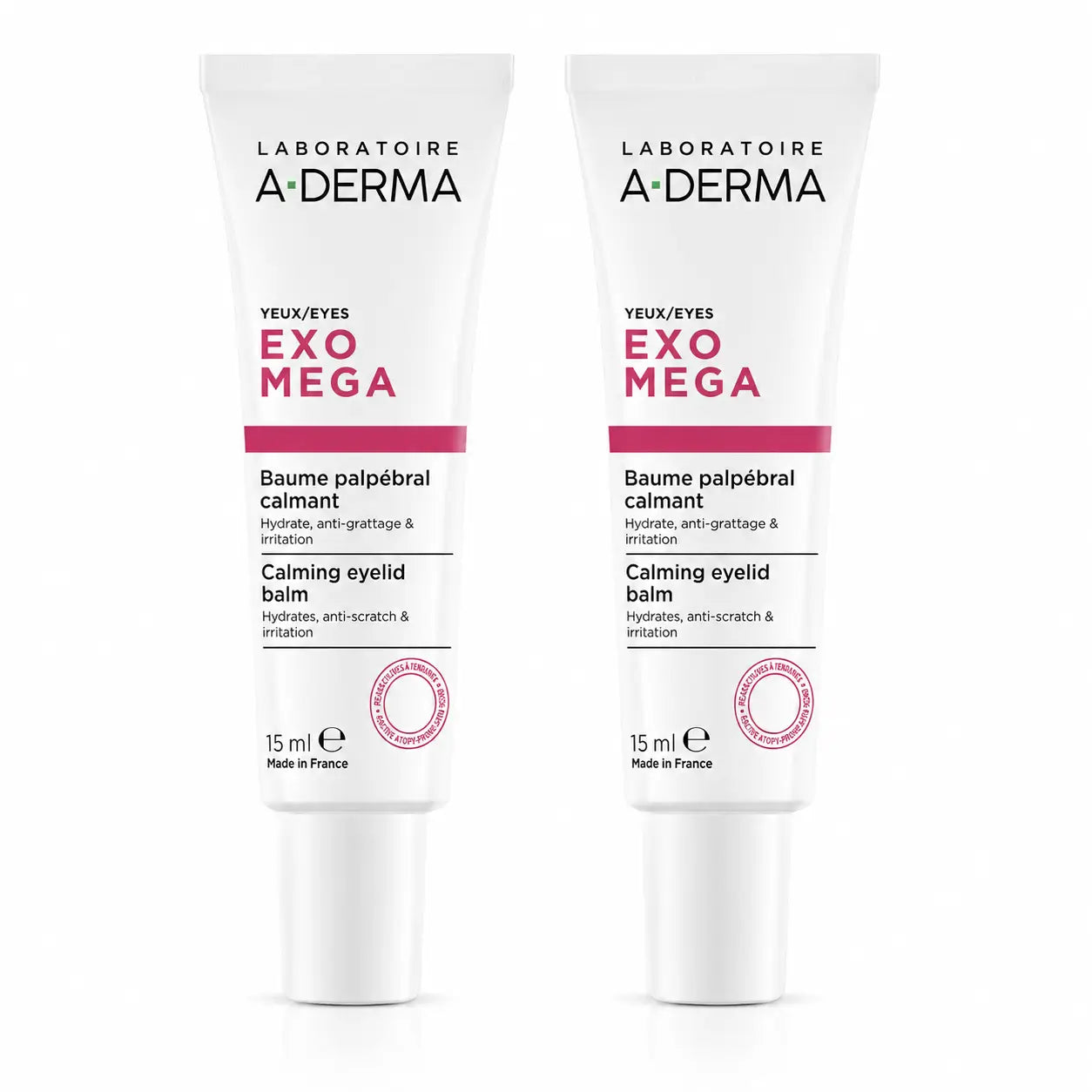 A-Derma Exomega Beruhigender Augenlidbalsam, 15 ml, 2er-Pack