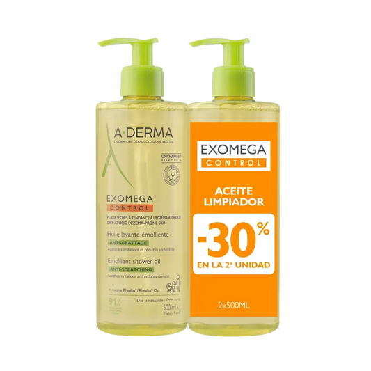 A-Derma Exomega Control Anti-Irritation Emollient Duschöl 2 X 500 Ml