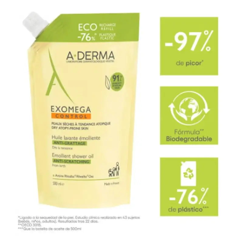 A-Derma Exomega Control Öko-Rückfettungsöl, 500 ml