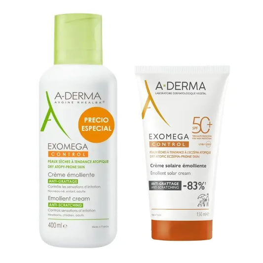 A-Derma Exomega Control Creme, 400 ml + Creme Spf+50, 150Ml