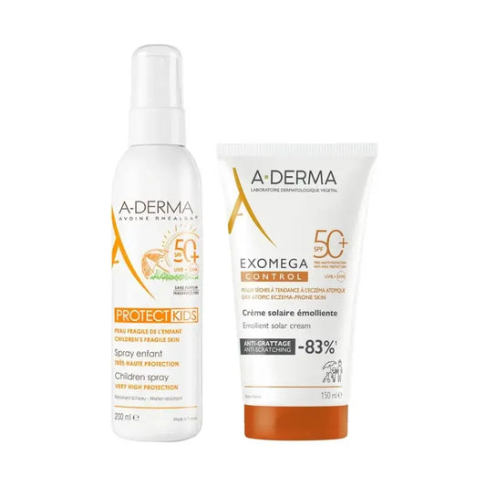 A-Derma Exomega Ctrl Creme Spf 50+ 150Ml Ad + Aderma Protect Kinder Sonnenspray Spf50+ 200 Ml