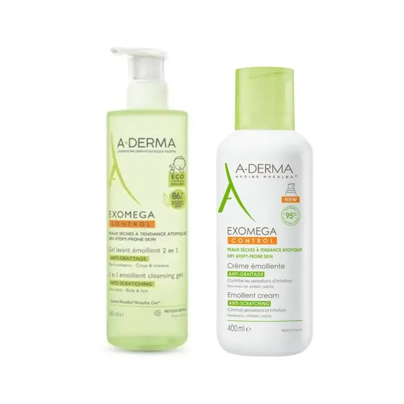 A-Derma Exomega Gel 2 in 1 + Exomega Creme 400Ml
