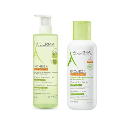 A-Derma Exomega Gel 2 in 1 + Exomega Creme 400Ml
