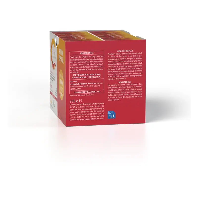 Aboca Vitamin C Naturcomplex Nahrungsergänzungsmittel, 20 + 20 Beutel