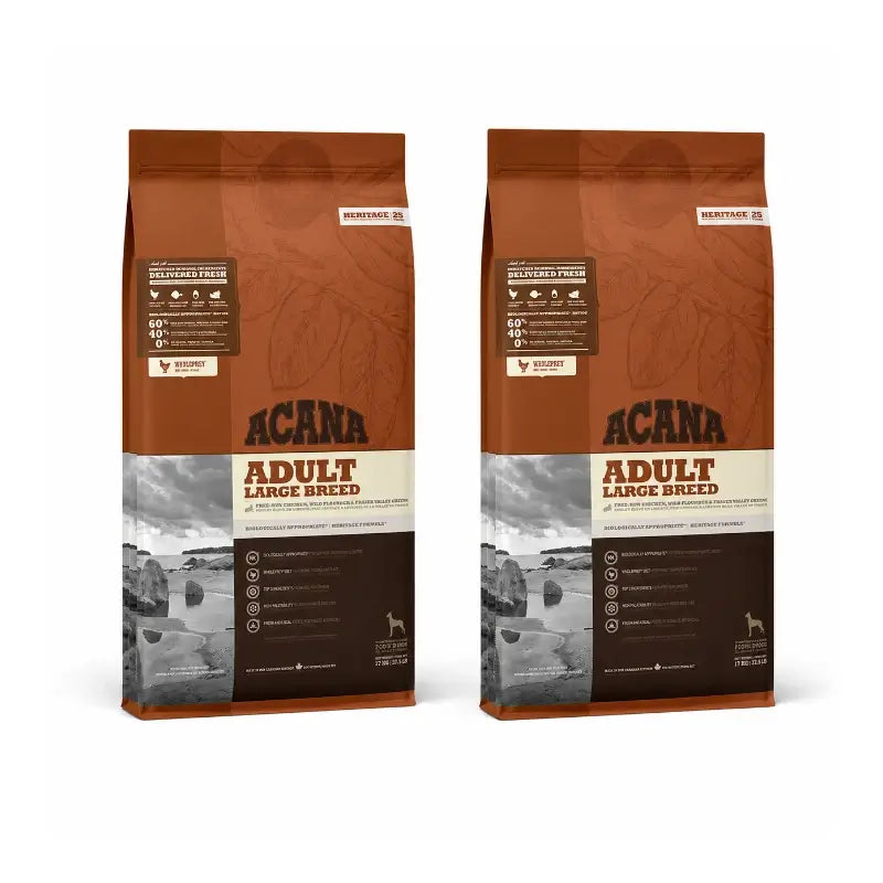 Acana Canine Adult Heritage Große Rassen 17kg Hundefutter 2er-Pack