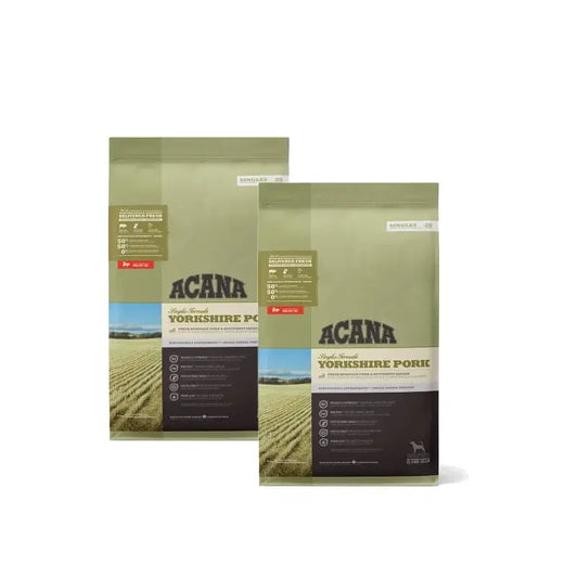 Acana Canine Adult Singles Yorkshire Pork 11,4 Kg Hundefutter , Packung 2