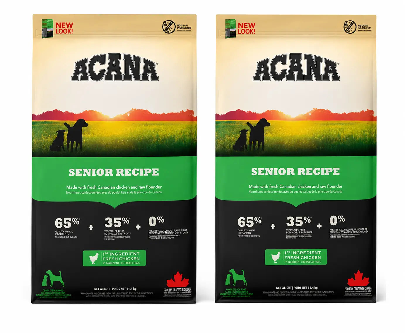 Acana Canine Senior 11,4 Kg Hundefutter , Packung 2