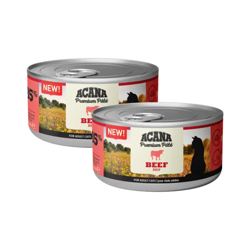 Acana Feline Premium Rindfleisch-Pastete, 2er-Pack à 24 x 85 g Nassfutter für Katzen