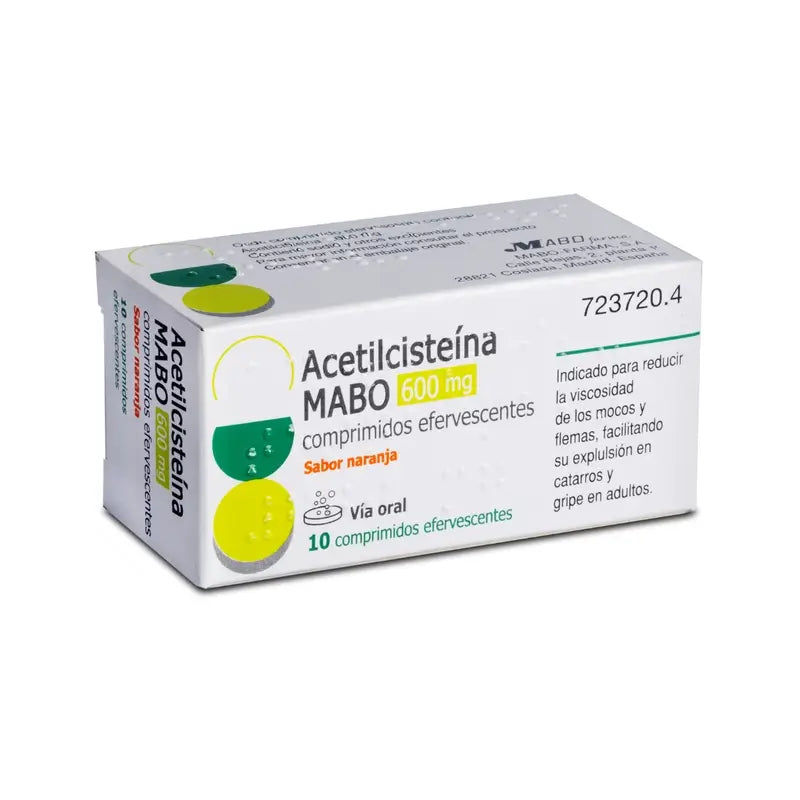 Mabo Acetylcystein 600 mg Orangengeschmack, 10 Brausetabletten