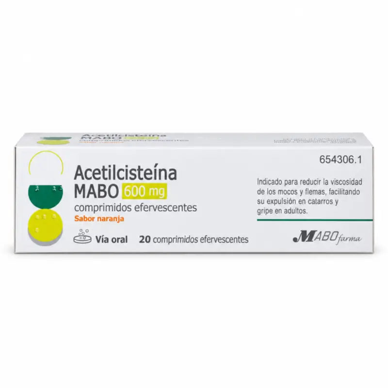 Acetylcystein Mabo 600 mg Orangengeschmack, 20 Brausetabletten