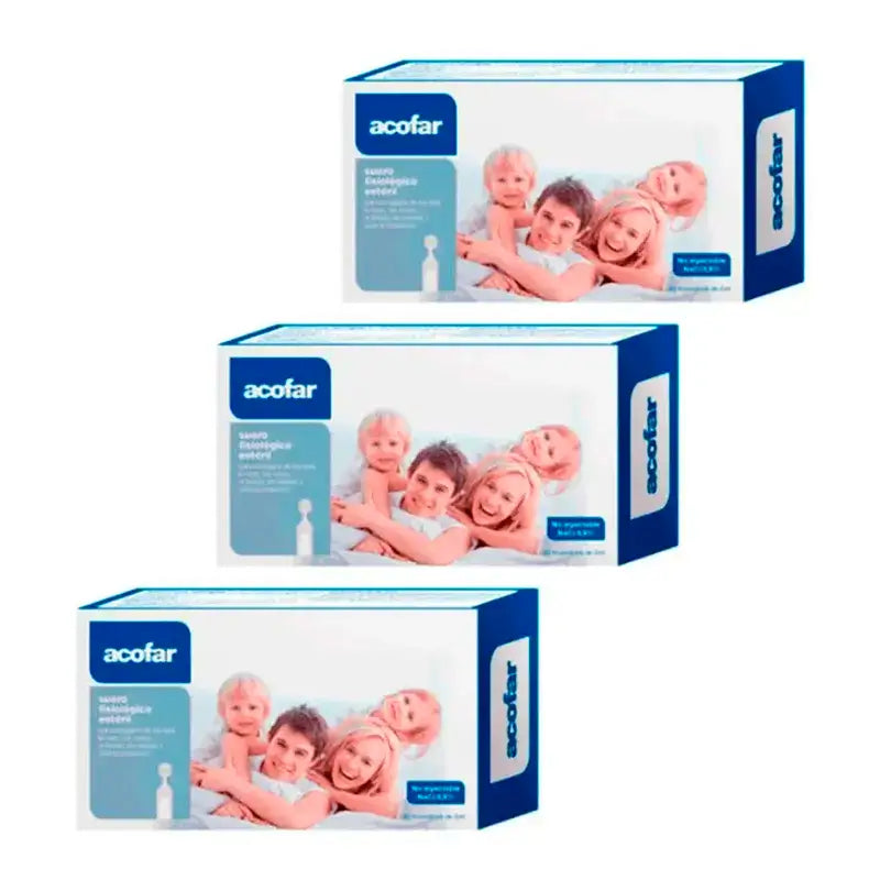 Acofar Physiologisches Serum für die Nase und das Auge, 3er-Pack (30 Einzeldosen à 5 ml)