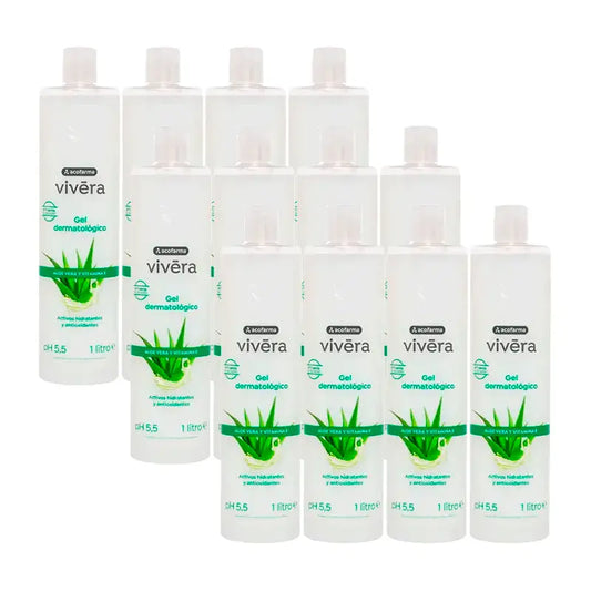 Acofar Vivera Aloe Vera Vitamin E Gel, Packung 12 x 1 Liter