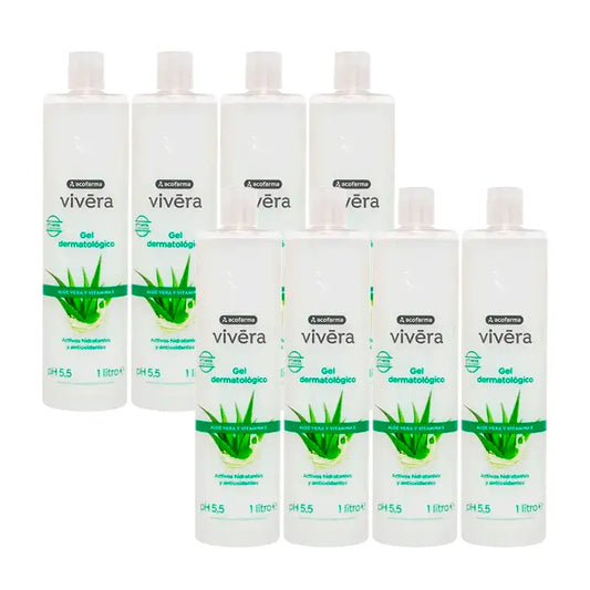Acofar Vivera Aloe Vera Vitamin E Gel, Packung 8 x 1 Liter