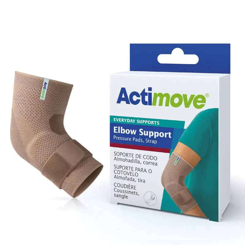 Actimove Elastic Elbow Brace With Pad And Band, Beige, Size S