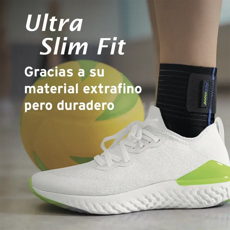 Actimove Elastische Knöchelbandage mit verstellbarem Stabilisierungsriemen, Farbe Schwarz, Größe M