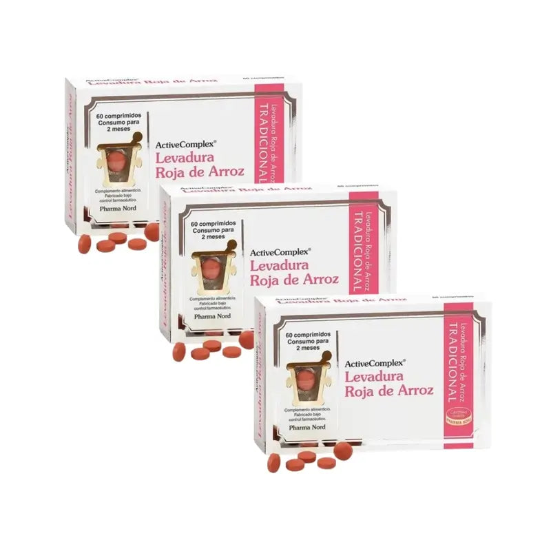 ActiveComplex Roter Hefereis Packung 3 x 60 Kapseln