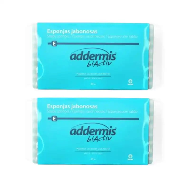 Addermis Biactiv Tägliches Reinigen Seife Schwämme, 2X 20 Einheiten