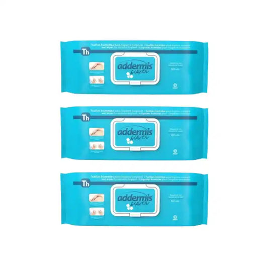 Addermis Biactiv Intim-Hygiene-Tücher für Erwachsene, 3X60 Einheiten
