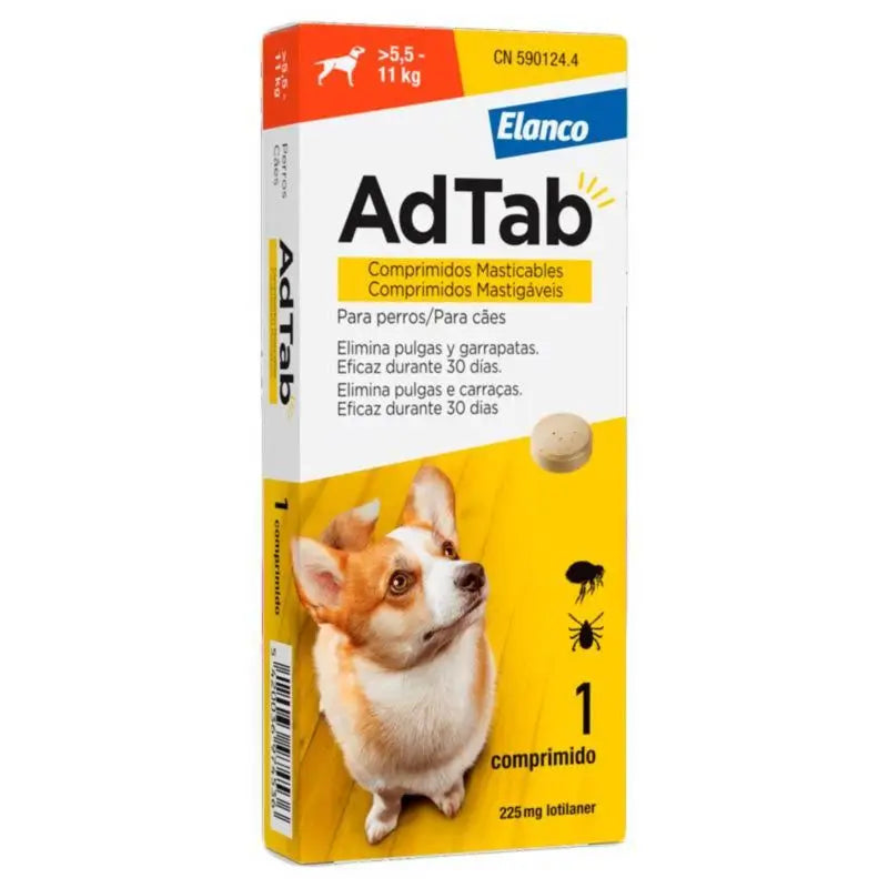 AdTab 225Mg Chewable Tablets Dogs 5,5-11Kg, 1Cpd