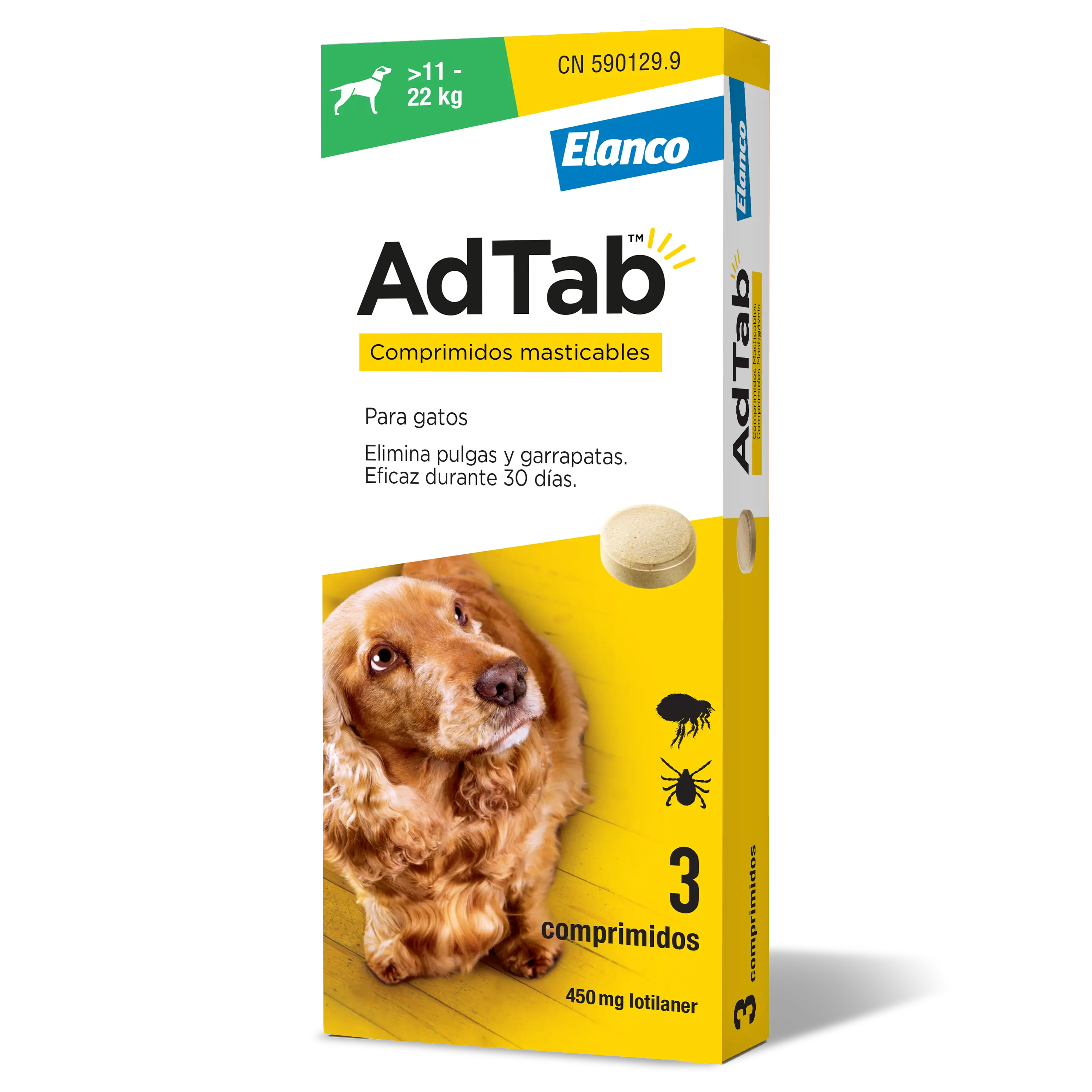 AdTab 450Mg Chewable Tablets Dogs 11-22Kg, 3Cpd