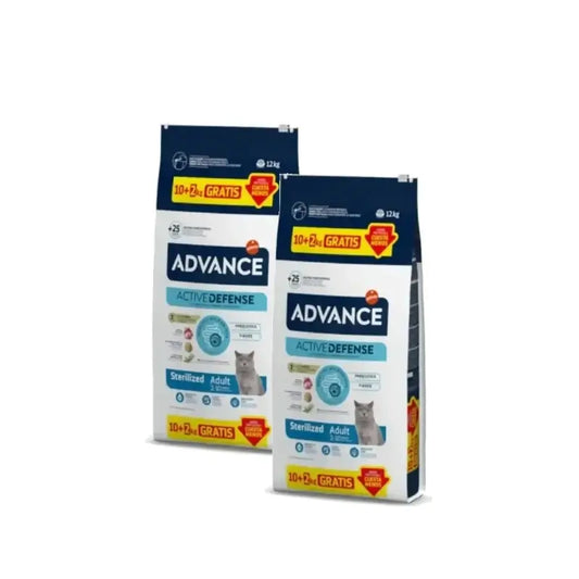 Advance Adult Sterilized – Katzenfutter für kastrierte Katzen mit Truthahn, 2er-Pack à 10+2 kg