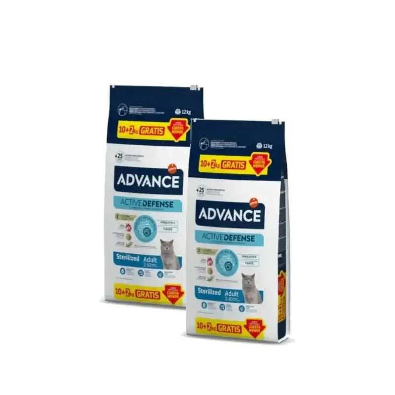 Advance Adult Sterilized – Katzenfutter für kastrierte Katzen mit Truthahn, 2er-Pack à 10+2 kg