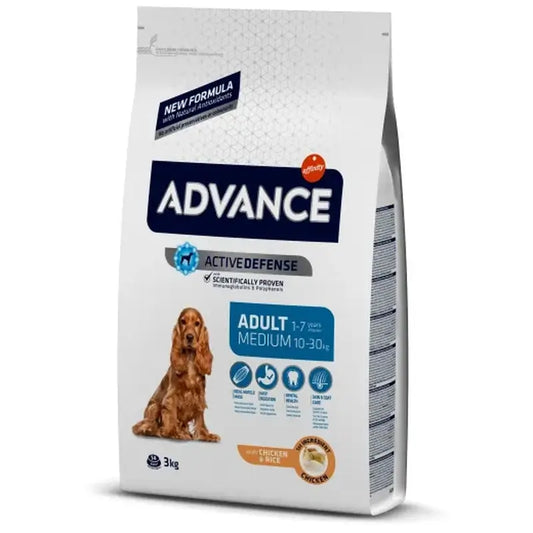 Advance Canine Adult Medium Huhn-Reis 3kg, Hundefutter für Hunde