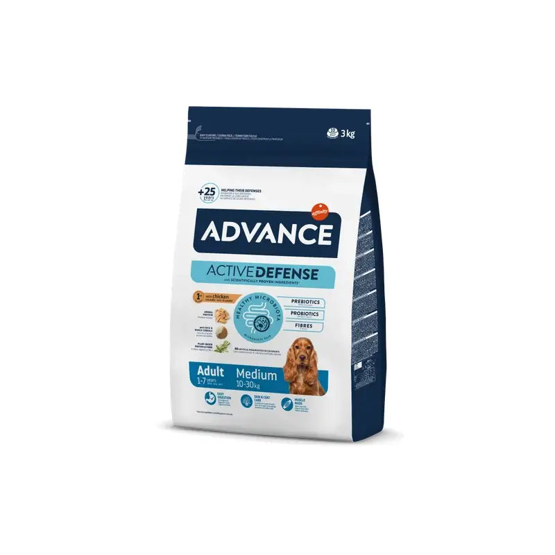 Advance Canine Adult Medium Huhn-Reis 3kg, Hundefutter für Hunde