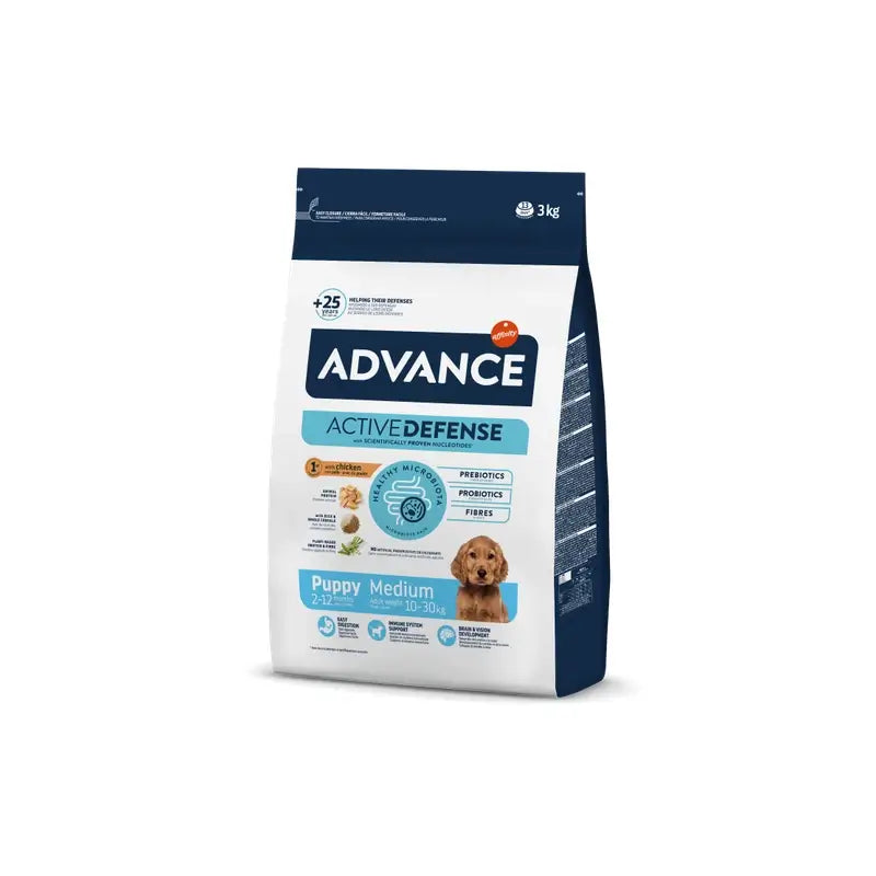 Advance Canine Puppy Medium Huhn-Reis 3Kg, Hundefutter für Hunde
