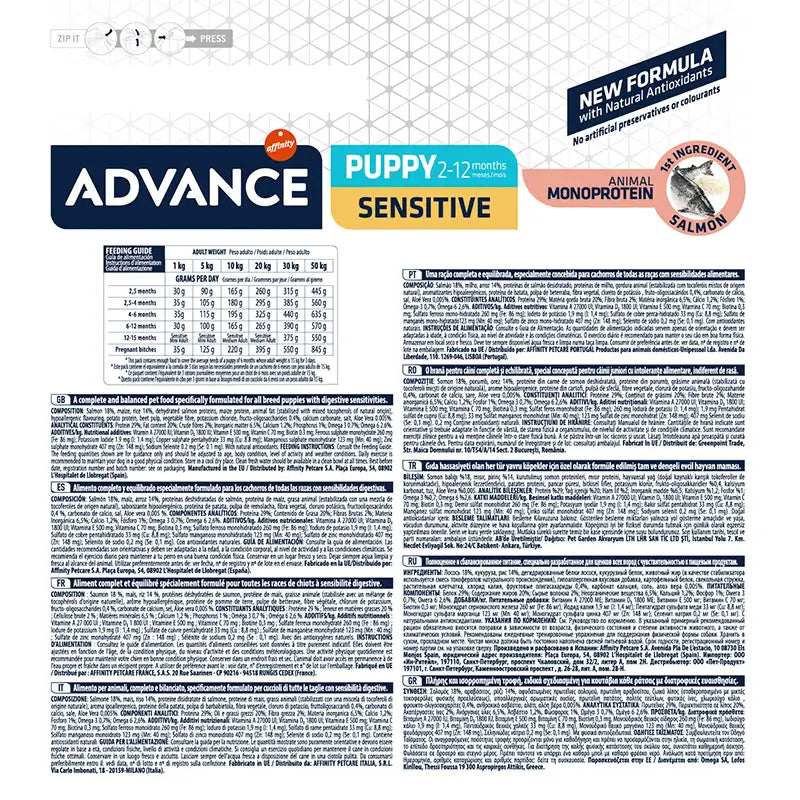 Advance Canine Puppy Sensitive Lachs, 800 g, Hundefutter