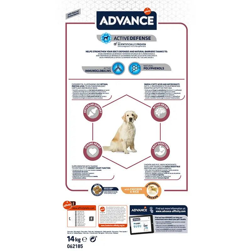 Advance Canine Senior Maxi Huhn-Reis 14kg, Hundefutter für Hunde