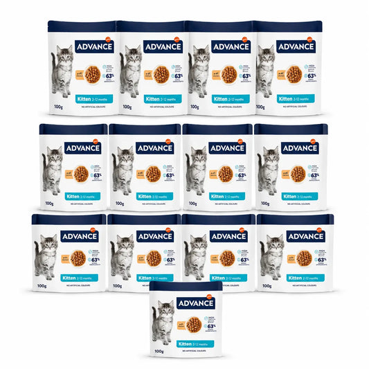 Advance Nassfutter für Katzen, mit Huhn, Einzelportion, 13 x 340 g