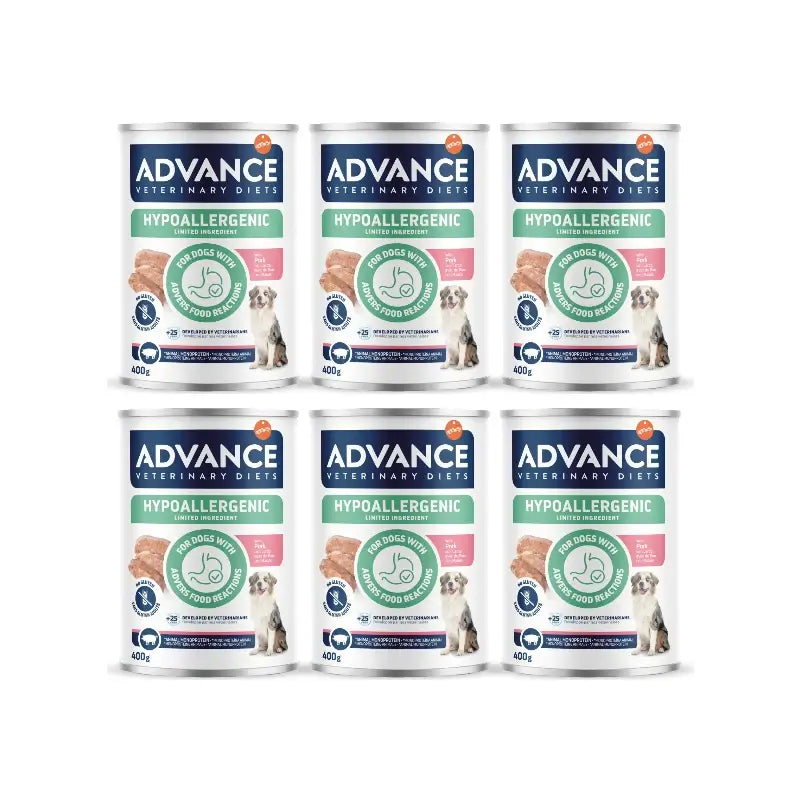 Advance Nassfutter für Hunde, mit Schweinefleisch, Einzelportionen, 6 x 400 g