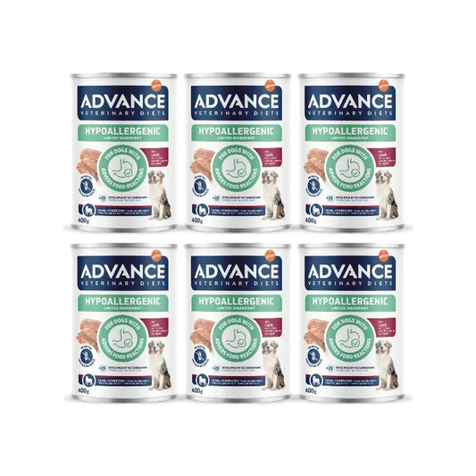 Advance Nassfutter für Hunde, mit Lamm, Einzelportionen, 6 x 400 g