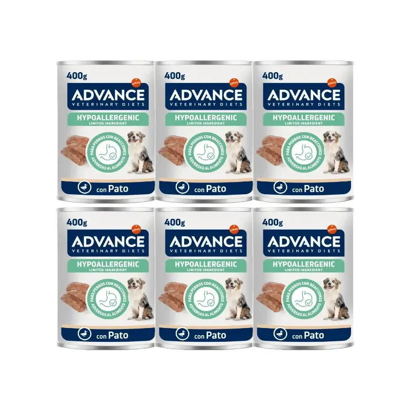 Advance Nassfutter für Hunde, mit Ente, Einzelportionen, 6 x 400 g